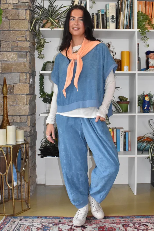 Terry B Hi Lo Tank Denim